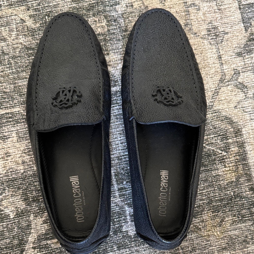 Roberto Cavalli Elegant Black Slip-On Loafers